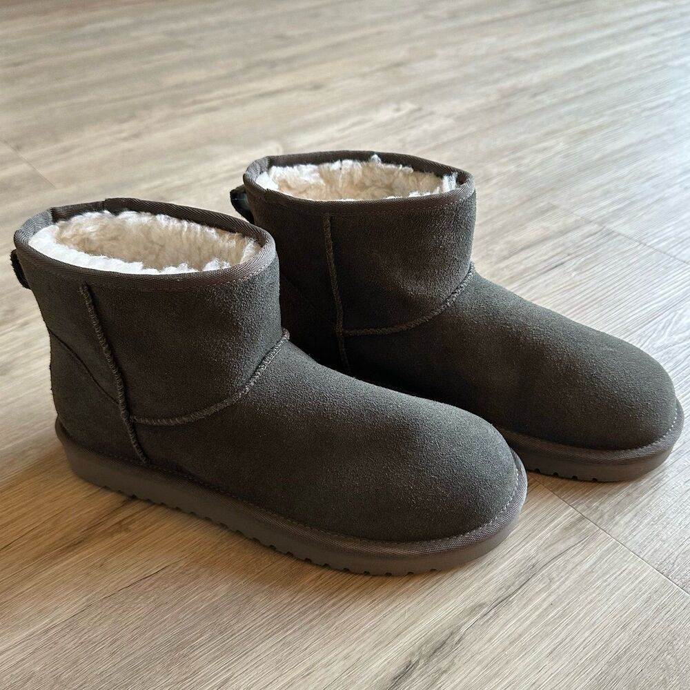 Koolaburra By Ugg Koola Mini II Fur Boots Gray Suede - Size 9 - Style 1114851